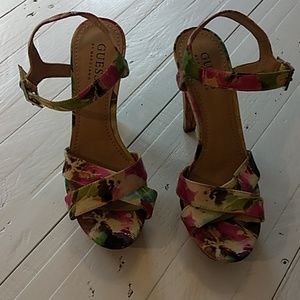 Guess Floral Print Heels